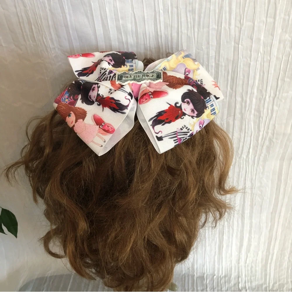 VINTAGE THE SHINING & BEATLE JUICE 80s hair bows barrettes Halloween costume